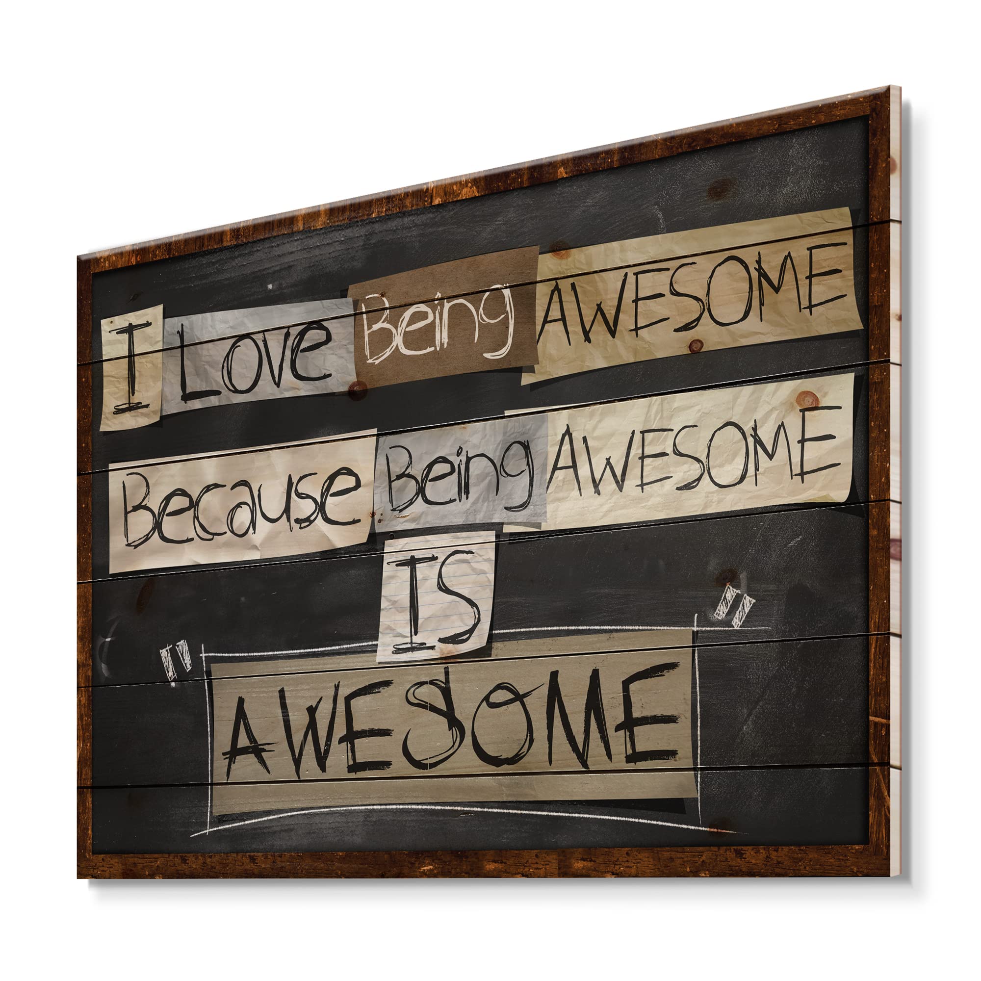Rustic Wood Wall Decor - Black Wood Wall Art with Inspirational Quotes & Sayings, Large Natural Pine Wood Panels for Home, Office & Farmhouse Decor
