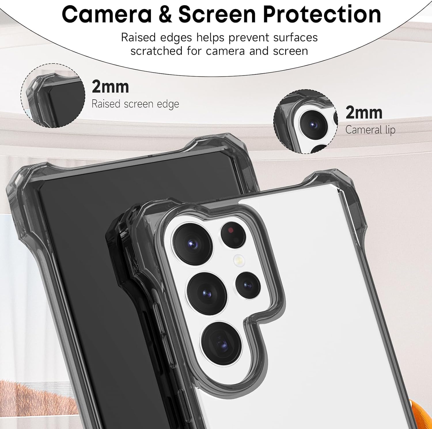 **Samsung Galaxy S24 Ultra Crossbody Phone Case - Clear Transparent PC with Adjustable Neck Strap | Hands-Free Protection for Running, Travel & Outdoor Activities**