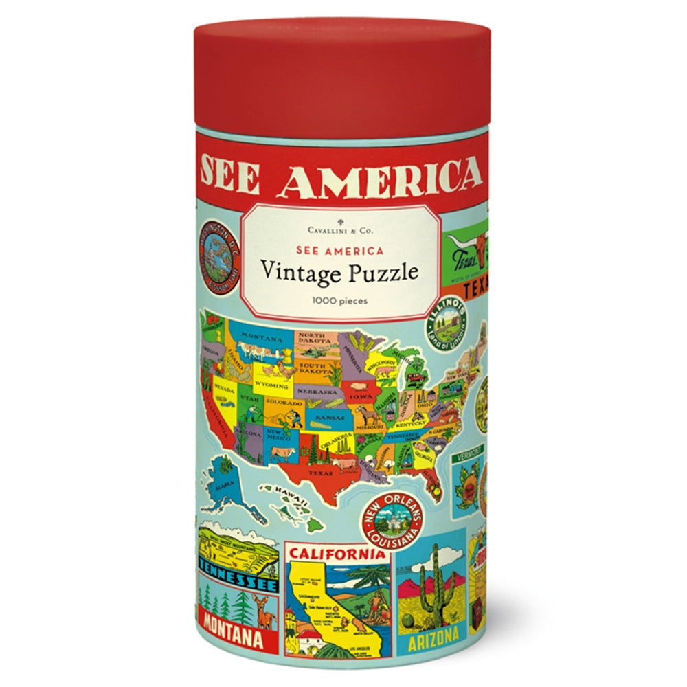 See America 1000 Piece Jigsaw Puzzle - Scenic US Landmarks Educational Puzzle for Adults & Teens - Perfect for Family Game Night & Home Decor