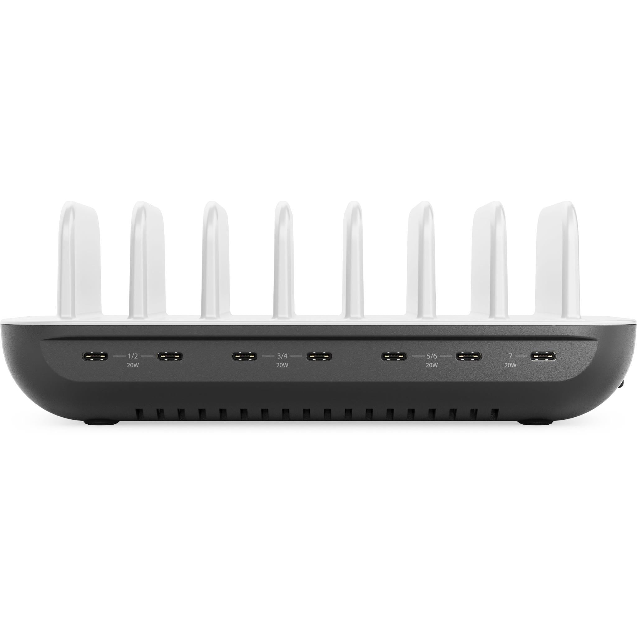 Alogic Powerfin 7-Port USB-C Desktop Charging Station 80W Fast Charger for Multiple Devices - Perfect for Home, Office & Travel Use