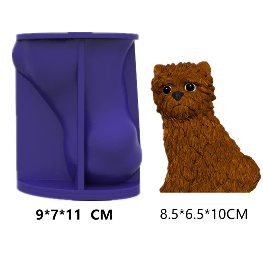 3D Dog Silicone Molds for Candle, Soap, Fondant & Chocolate - Pug & Teddy Bear Baking Molds for DIY Cake Decorating, Crafts & Home Decor