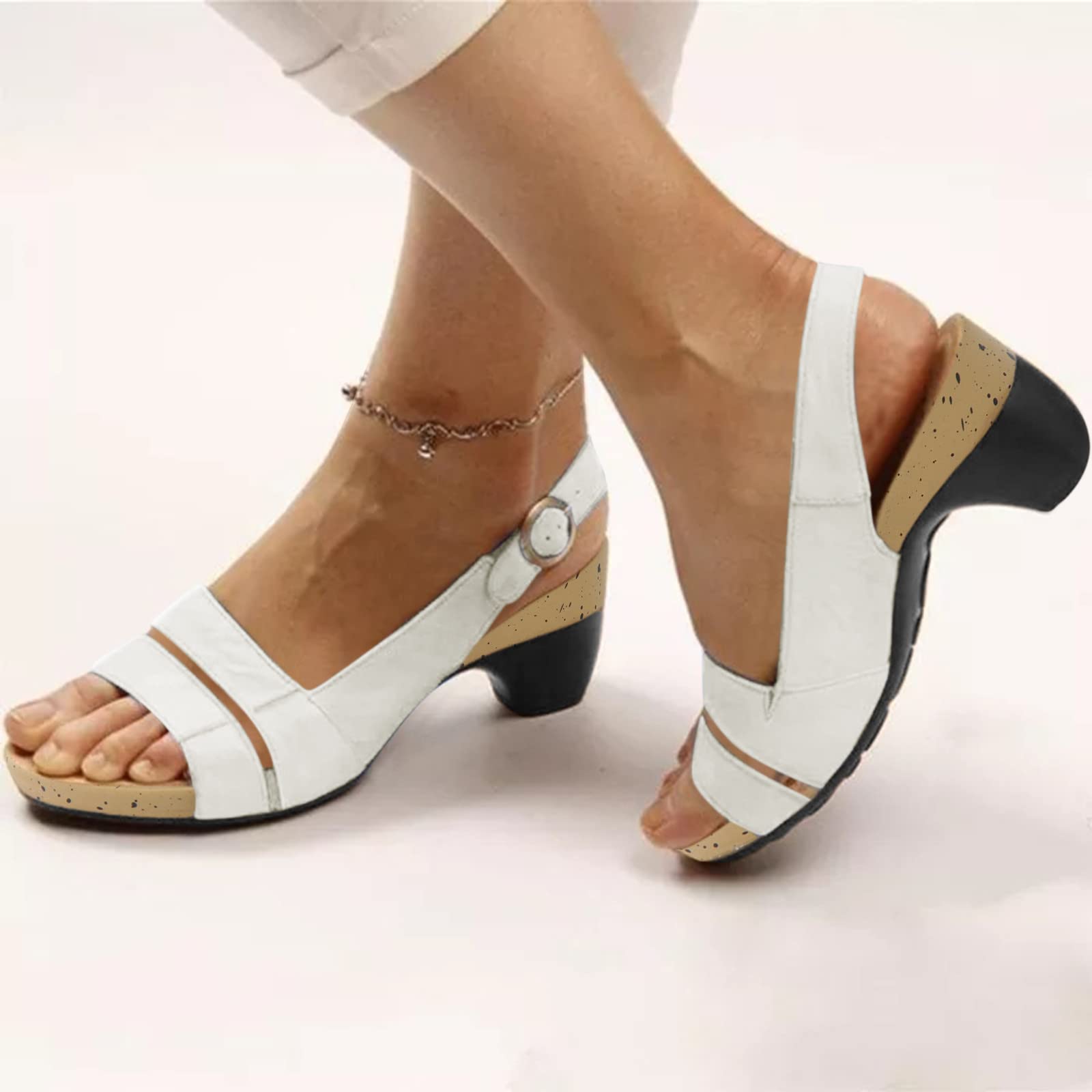 Eduavar Women's Dressy Summer Wedge Sandals - Ultra Comfortable, Breathable & Orthotic Support - Perfect for Beach, Vacation & Casual Outings