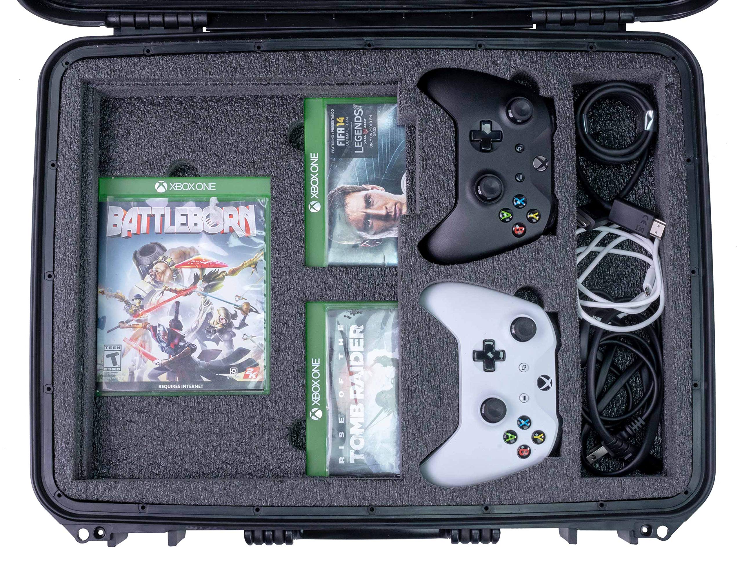 Waterproof Hard Shell Protective Case for Xbox One X & S - Shockproof Travel Storage with Custom Fit for Gaming Console Protection | Perfect for Travel, Outdoor Use & Safe Storage