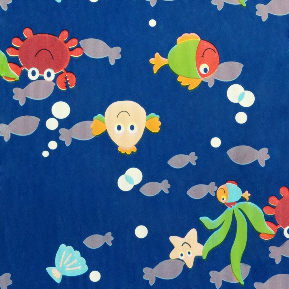 Cute Ocean World Self-Adhesive Wallpaper Roll - Waterproof Removable Wall Decor for Bedroom, Living Room, Nursery & Home Office