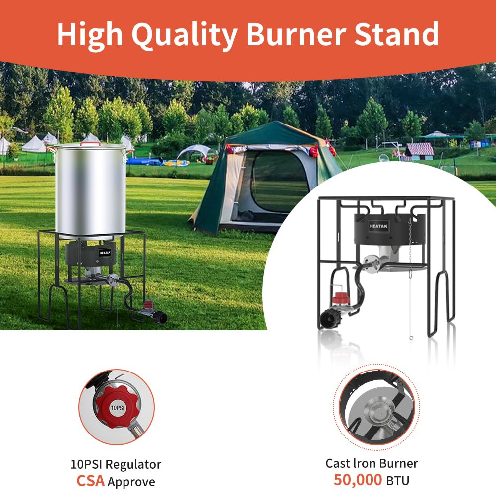 30 Qt Turkey Fryer & 10 Qt Fish Fryer Combo Kit with CSA Approved 50,000 BTU Burner & 10 PSI Regulator - Perfect for Outdoor Cooking, Thanksgiving Turkey Frying, and Seafood Parties