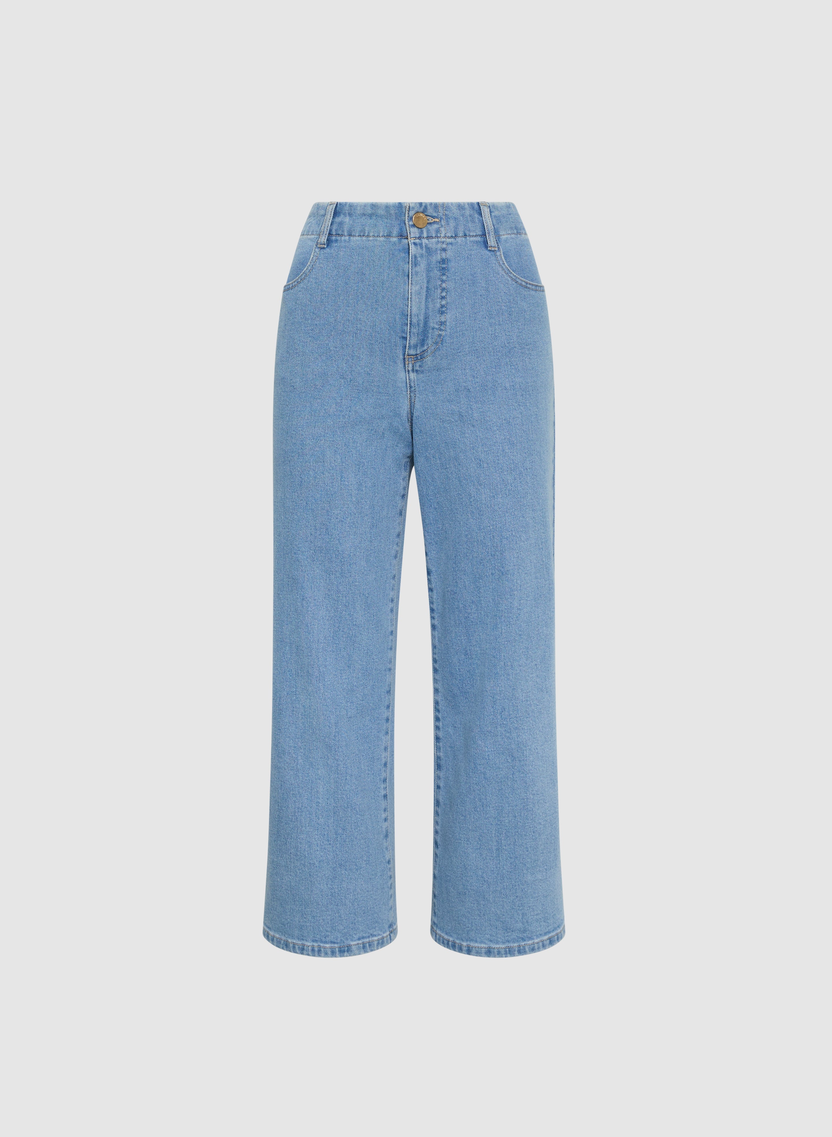 Cropped Wide Leg Jeans for Women - High Waisted Stretchy Denim Pants - Trendy Casual & Streetwear Outfits - Perfect for Summer, Travel & Everyday Wear