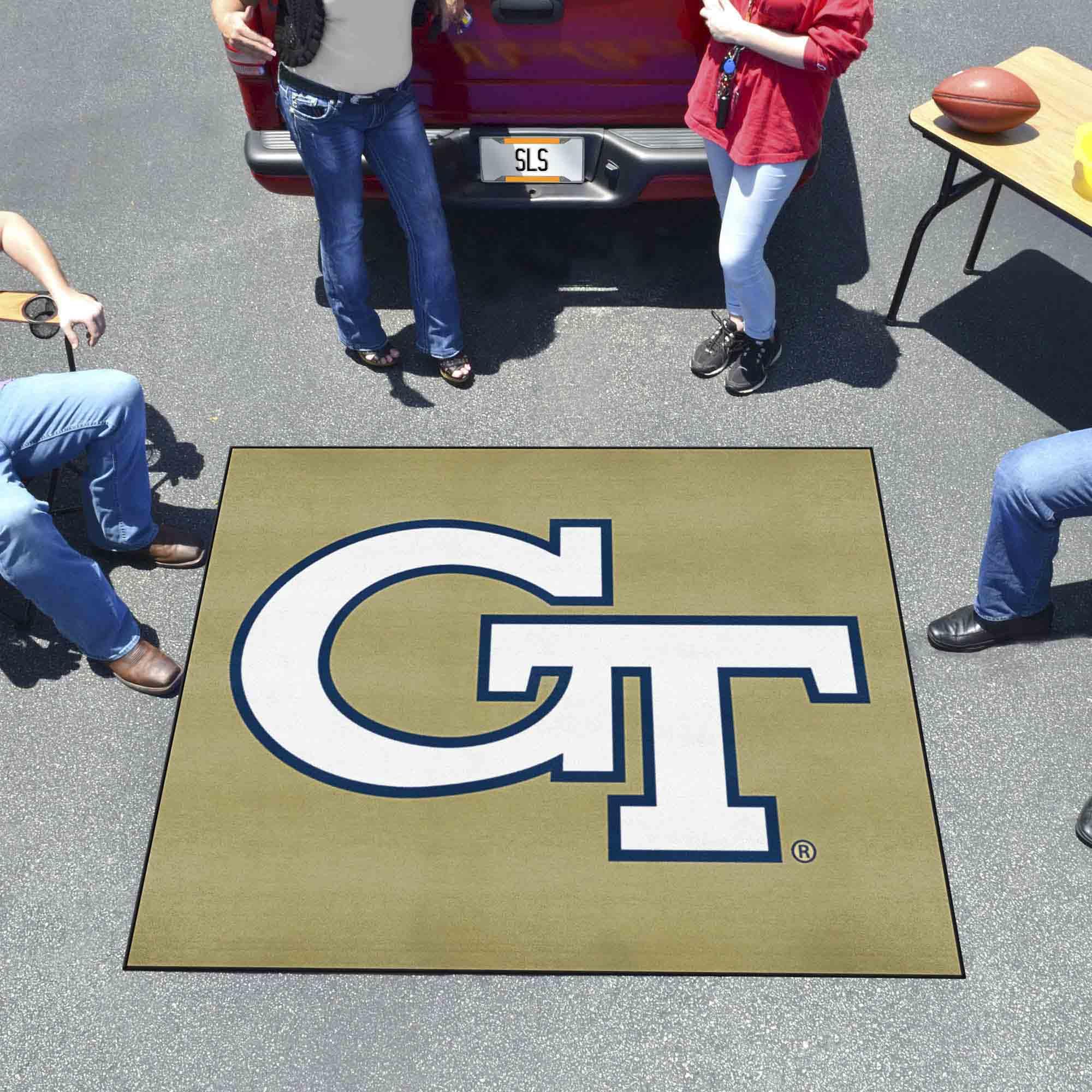 Georgia Tech Yellow Jackets Fan Rug - 5x6 Feet GT Logo Tailgating Mat, Durable Sports Area Rug for Home Decor, Game Day & Outdoor Events - Officially Licensed College Team Merchandise