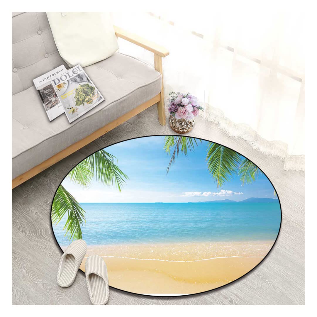Non-Slip Round Area Rug - 63