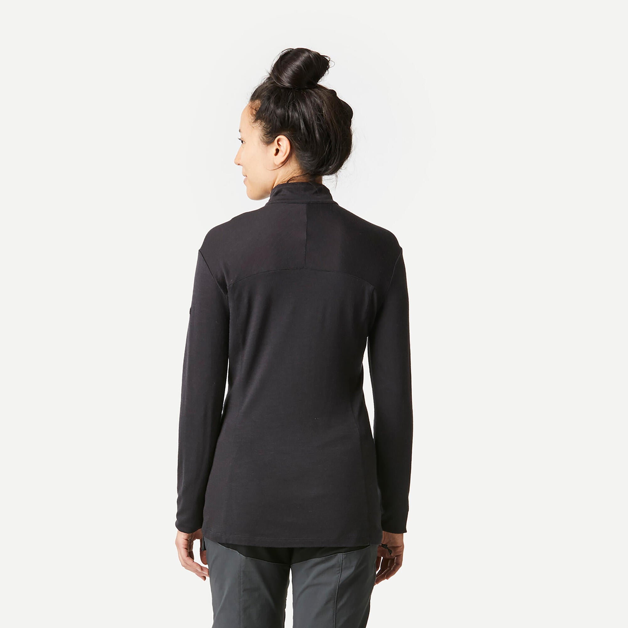 Simond Women's Long Sleeve Merino Wool Zip Neck Thermal Shirt MT500 - Perfect for Hiking, Skiing & Winter Outdoor Activities