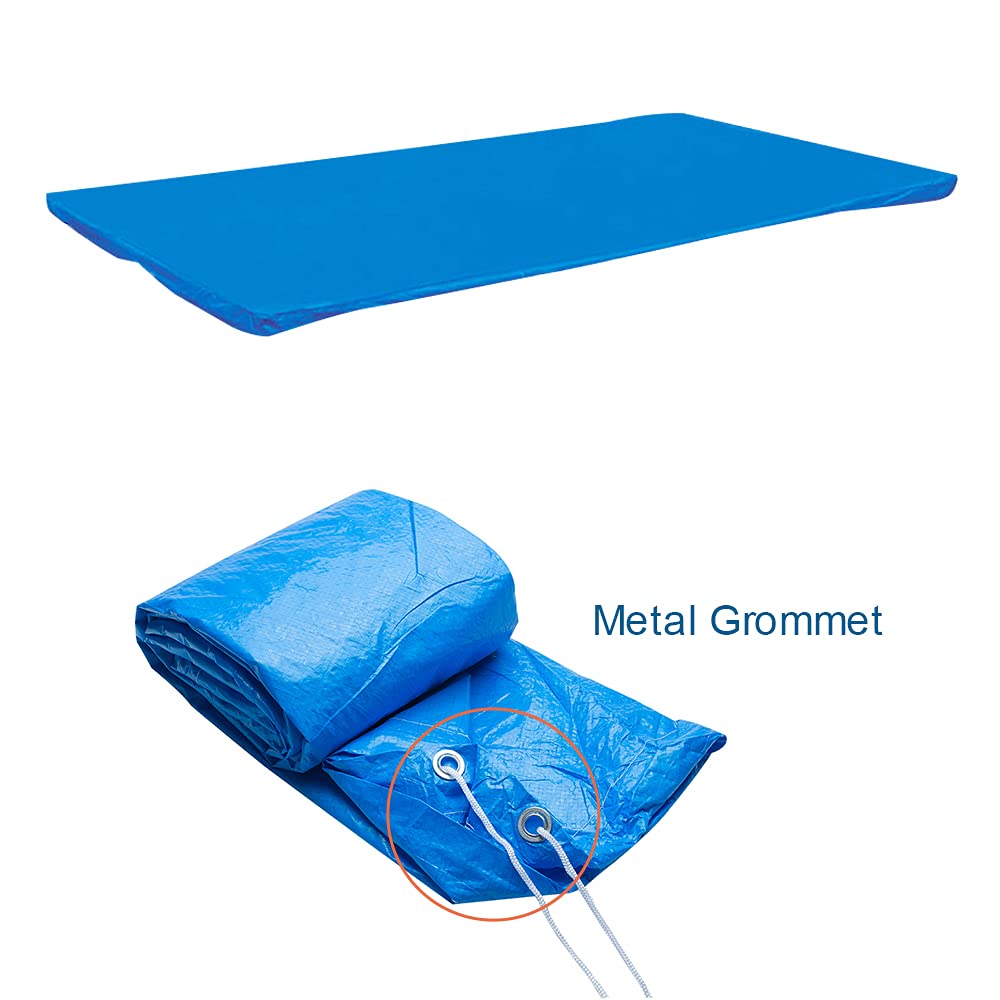 Heavy-Duty Blue Rectangular Pool Cover - Waterproof PE Material, Portable Protective Cover for Above Ground Swimming Pools - Perfect for Winter Protection, Debris Prevention & Safety
