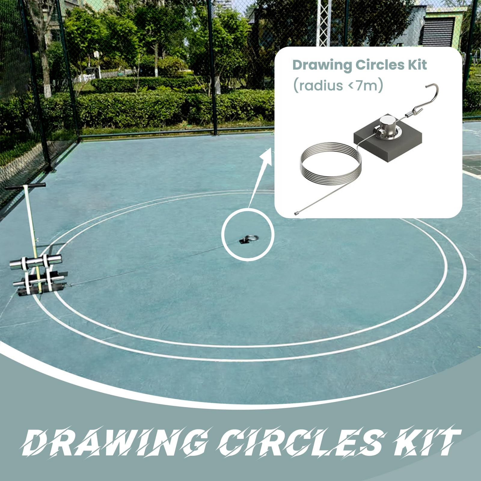 Professional Floor Tape Applicator - Efficient Court Line Tape Machine for Straight & Circular Markings - Ideal for Gym, Sports Court, Warehouse & Parking Lot Surfaces