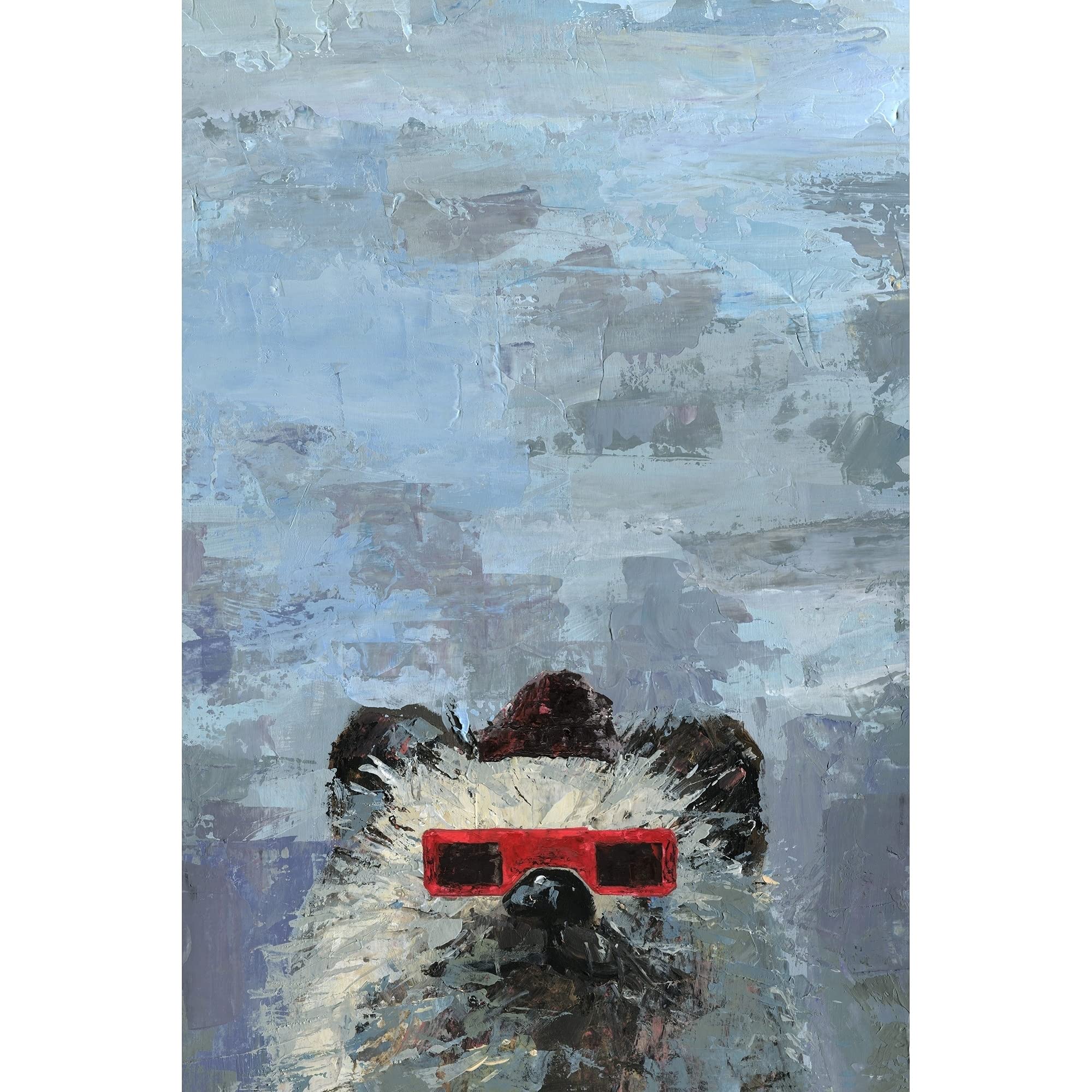 MARMONT HILL - Handmade Red 3D Glasses Print on Wrapped Canvas 30 x 45 Inch Modern Wall Art - Perfect for Living Room, Bedroom, Office Decor & Gift Idea