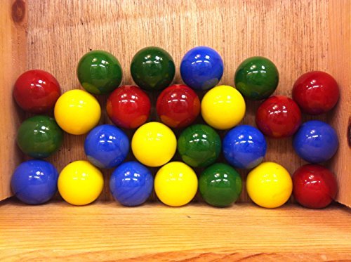24-Piece Mega Marbles Set - 1 Inch Shooter Marbles in 6 Vibrant Solid Colors for Kids Games, Marble Runs & Classic Marble Shooting Fun