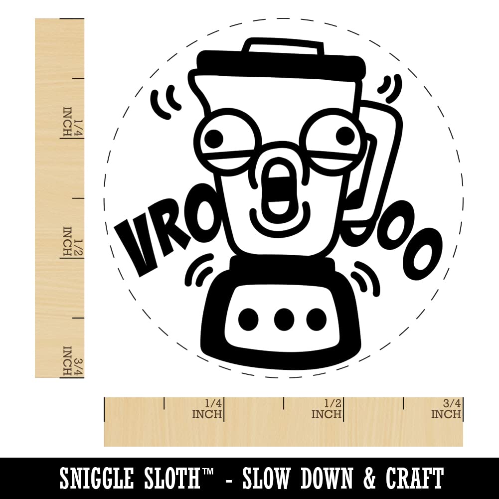 Noisy Blender Cartoon Self-Inking Rubber Stamp - 3/4 Inch Small Blue Ink Stamper for Crafting, Scrapbooking & Planner Decoration - Perfect for DIY Projects, Journals & Office Use