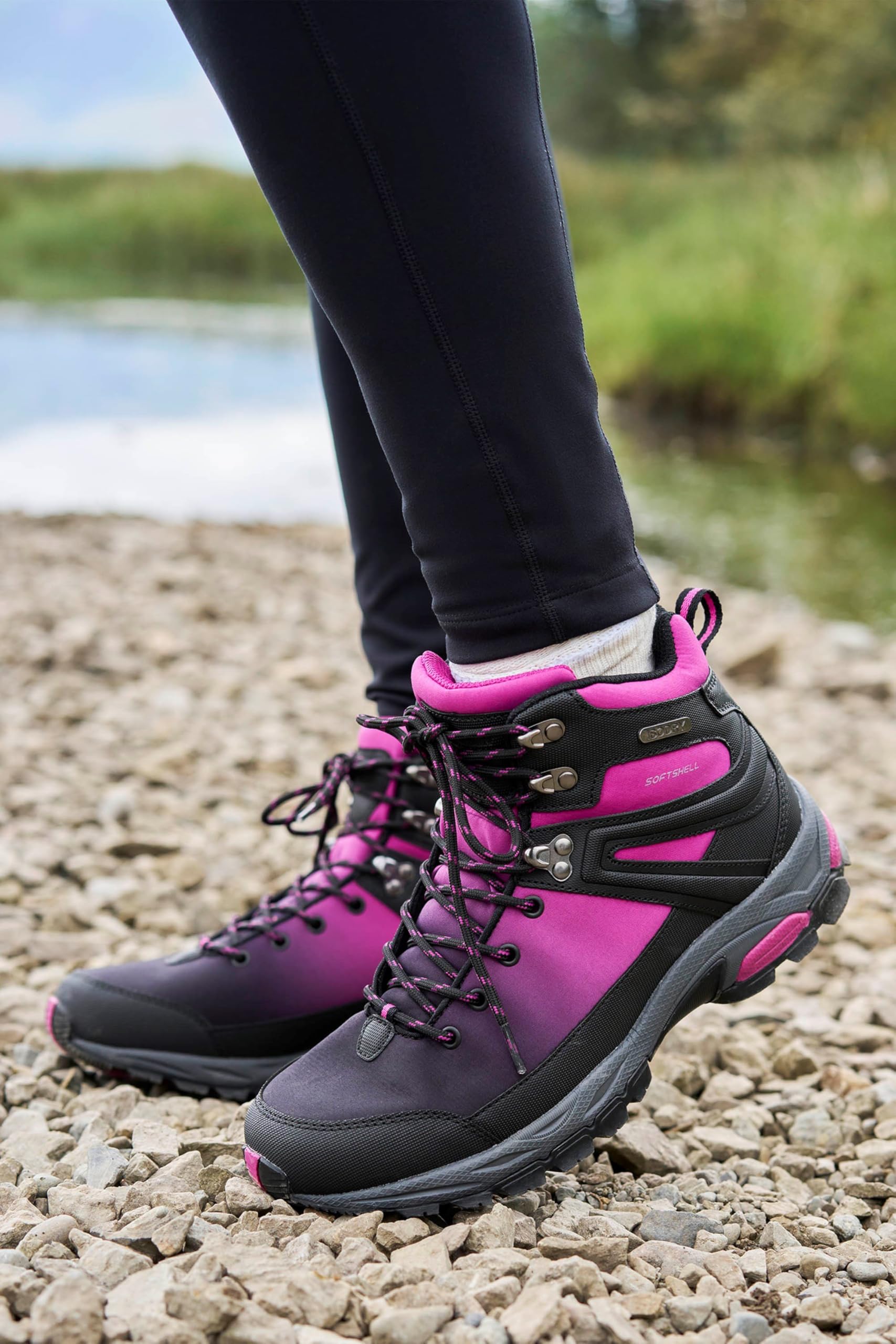 Mountain Warehouse Shadow Waterproof Women's Softshell Boots - Lightweight Hiking Boots for Outdoor Adventures, Walking & Trail Running