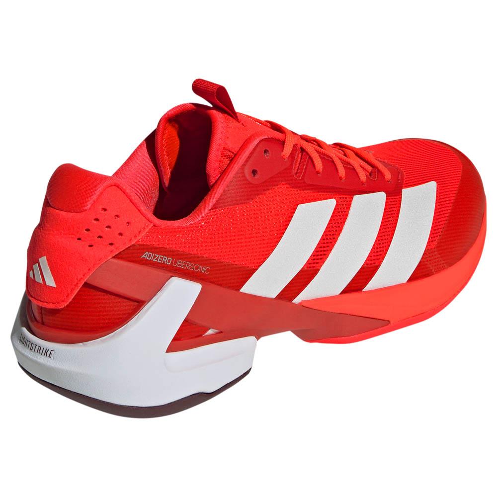Adidas Men's Adizero Ubersonic 5 Tennis Shoes - Lucid Red/Aurora Ruby | Lightweight Performance Sneakers for Competitive Play & Court Sports