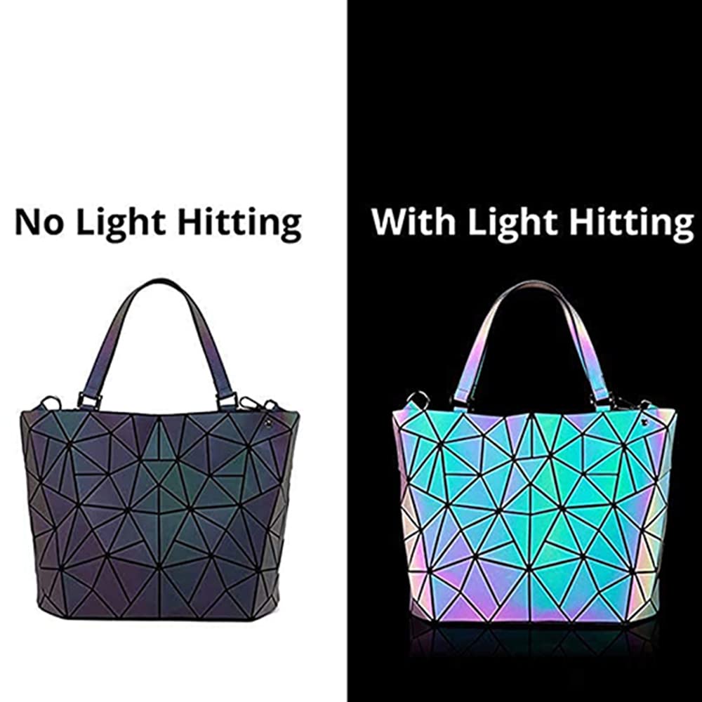 Stylish Women's Geometric Luminous Handbags - Fashionable Top Handle Satchel Purses for Ladies | Perfect for Work, Evening Events & Daily Use