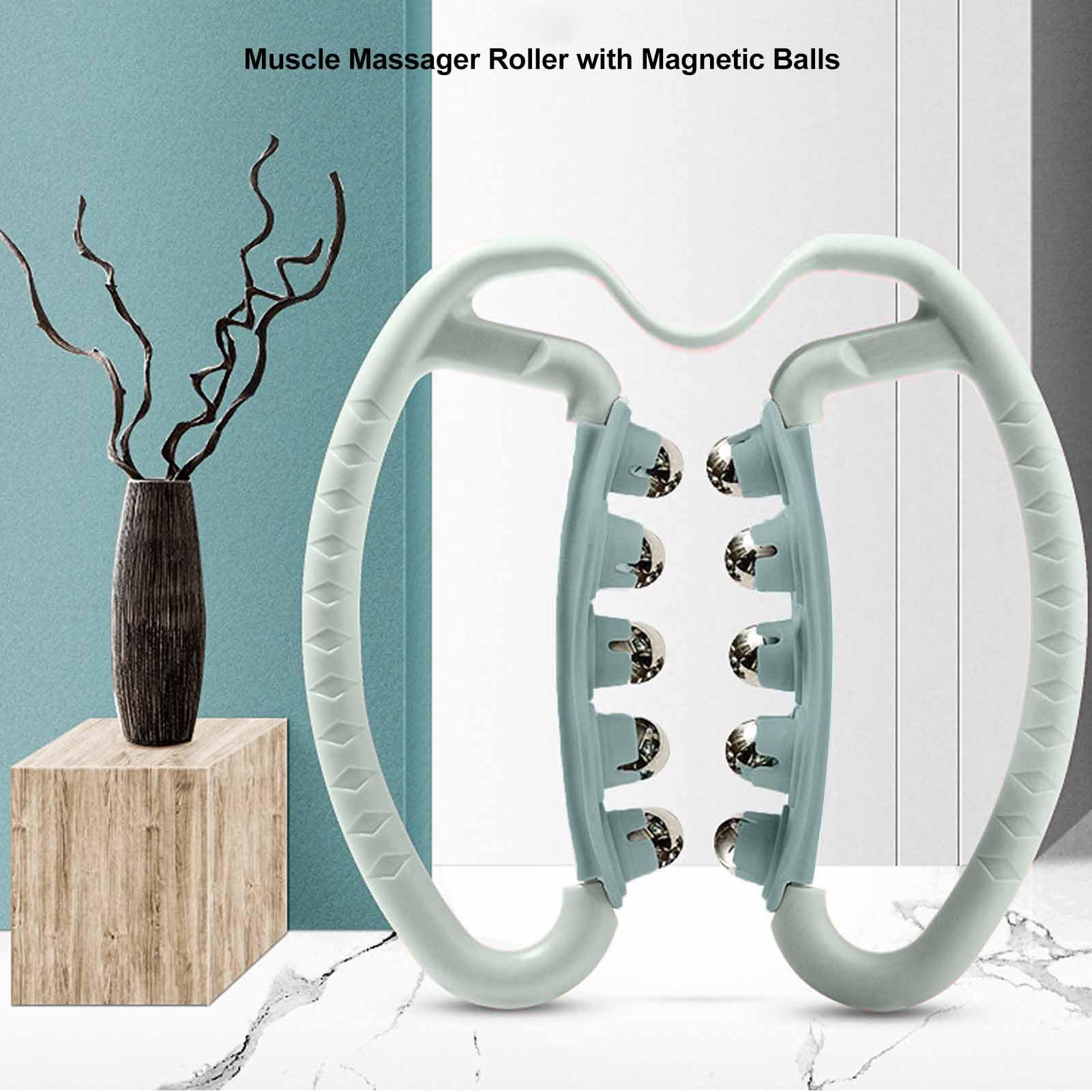 Muscle Massager with Magnetic Balls - 360° Rotation Pain Relief for Neck, Arm, Leg & Calf | Trigger Point Therapy Roller for Athletes, Office Workers & Post-Workout Recovery