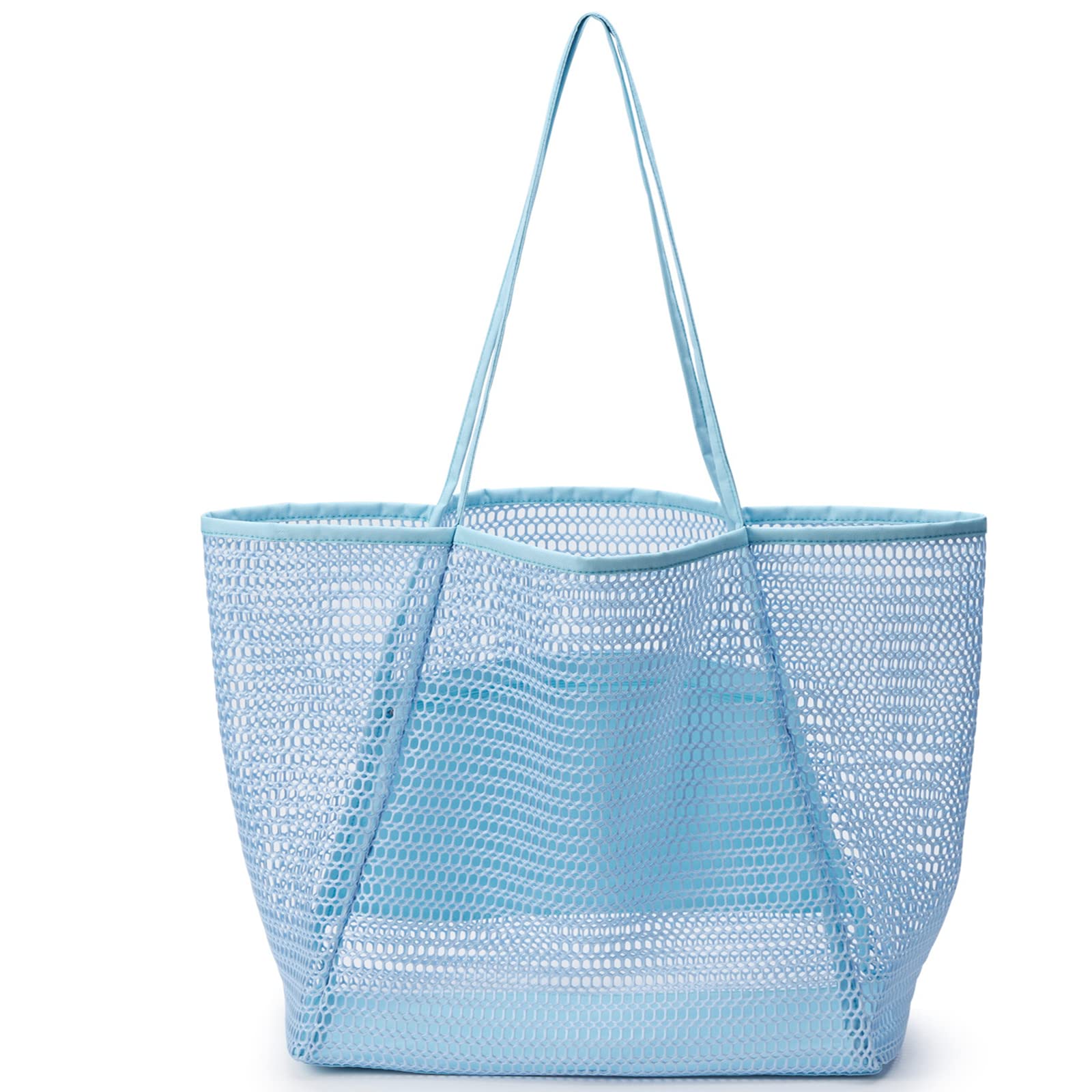 Women's Mesh Beach Tote Bag - Large Shoulder Bag for Summer Vacation, Travel, Shopping & Outdoor Activities