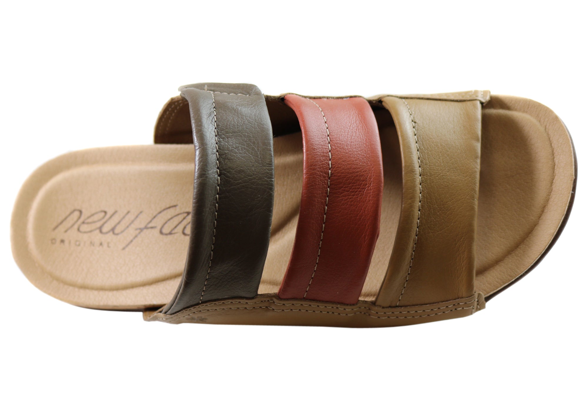 Women's Comfort Leather Slides Sandals - Soft & Supportive Brazilian Made Summer Shoes for Beach, Pool & Casual Wear
