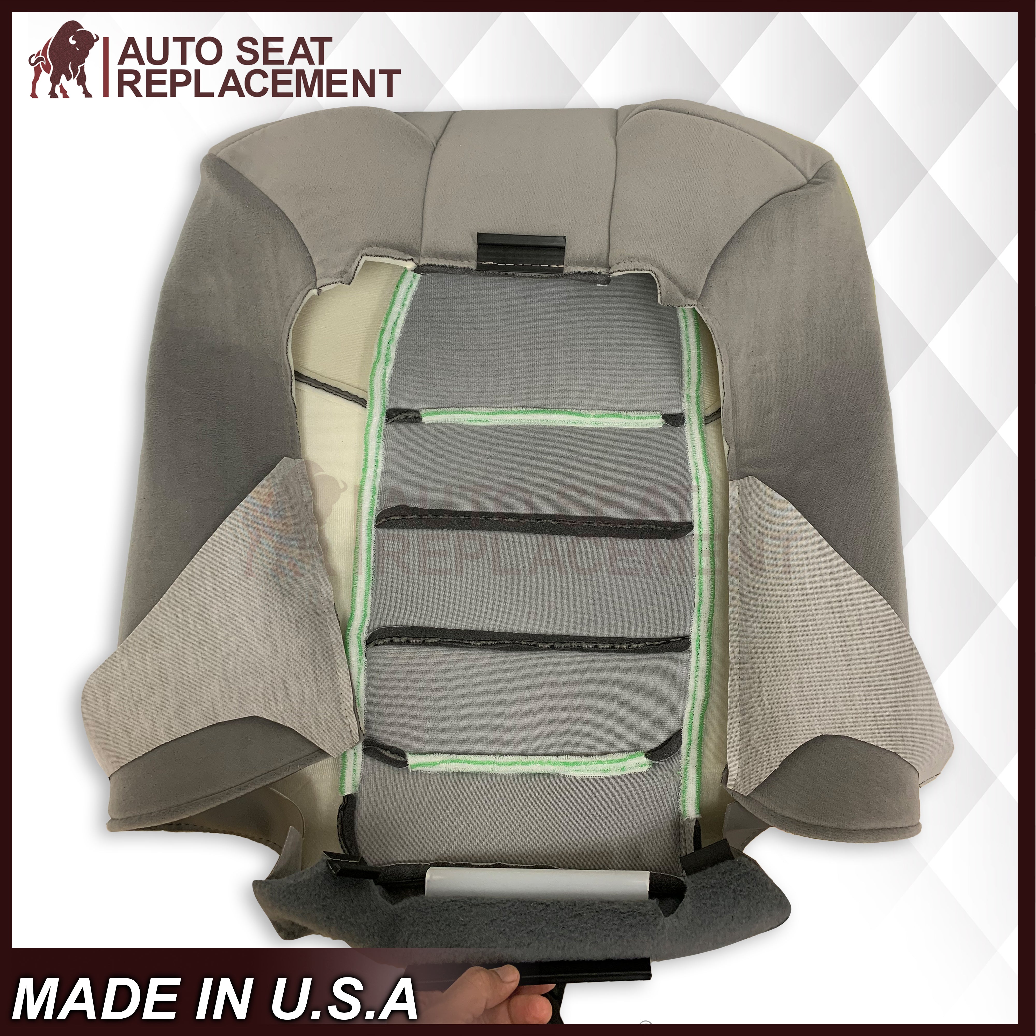 2001 Ford F250 F350 XLT Extended Quad Cab Gray Cloth Seat Cover - Durable & Custom Fit Replacement Seat Covers for Truck Interior Protection - Perfect for Off-Roading, Work Trucks & Daily Commutes