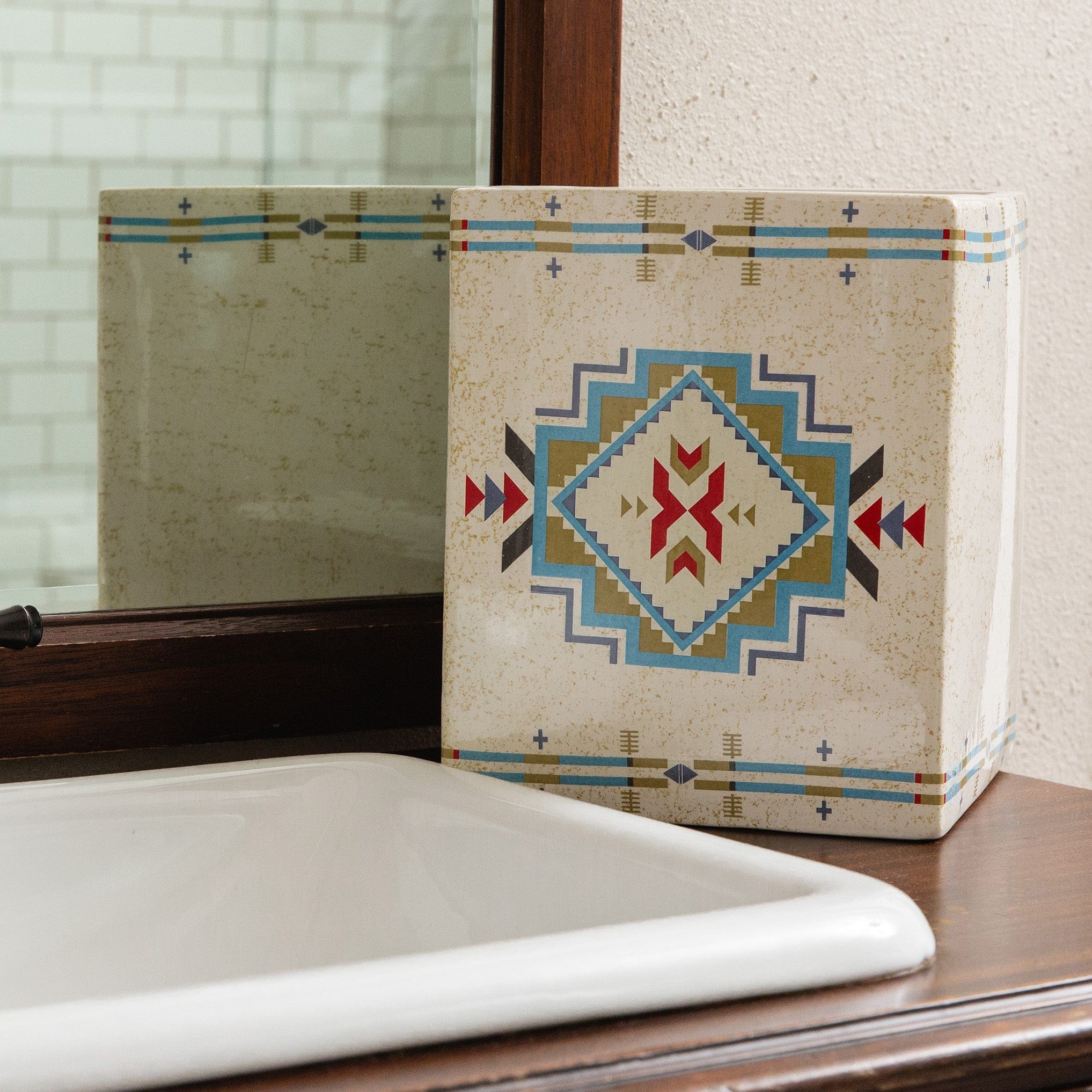 Spirit Valley Ceramic Wastebasket - Elegant Trash Can for Home, Office & Bathroom | Durable & Stylish Waste Bin for Kitchen, Bedroom & Living Room