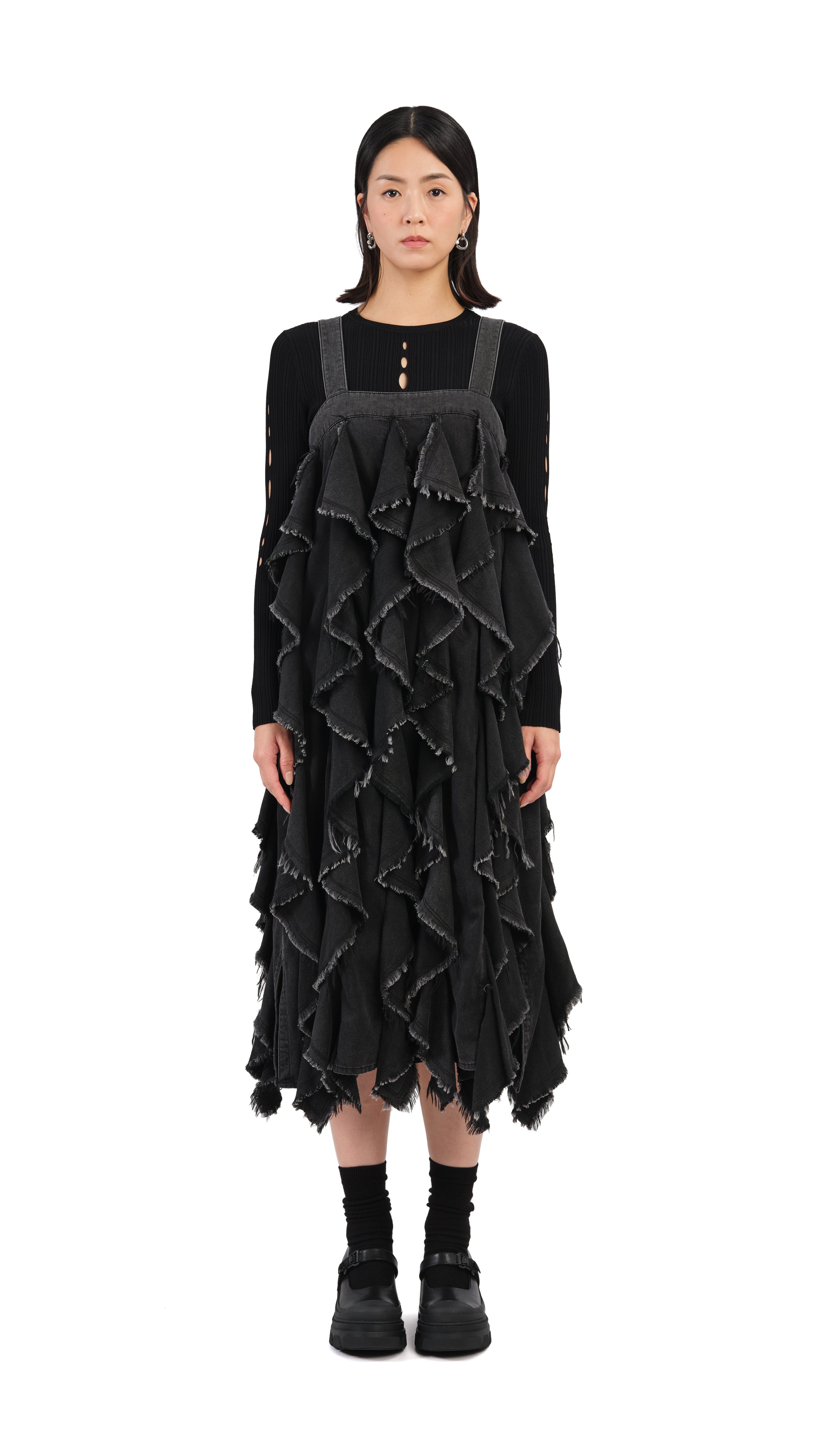 Stylish Ruffles Denim Dress for Women - Trendy Floral Embroidered Casual Summer Dress - Perfect for Brunch, Date Night & Vacation Outfits