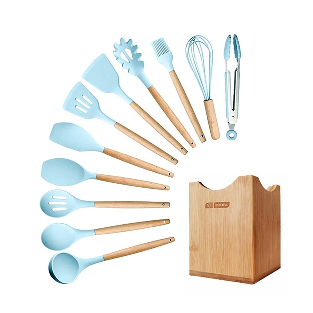 LCM Silicone Kitchen Utensils Set - Non-Stick Cooking Tools, Heat-Resistant Spatula & Spoon Set, Dark Khaki - Perfect for Baking, Frying, and Everyday Cooking