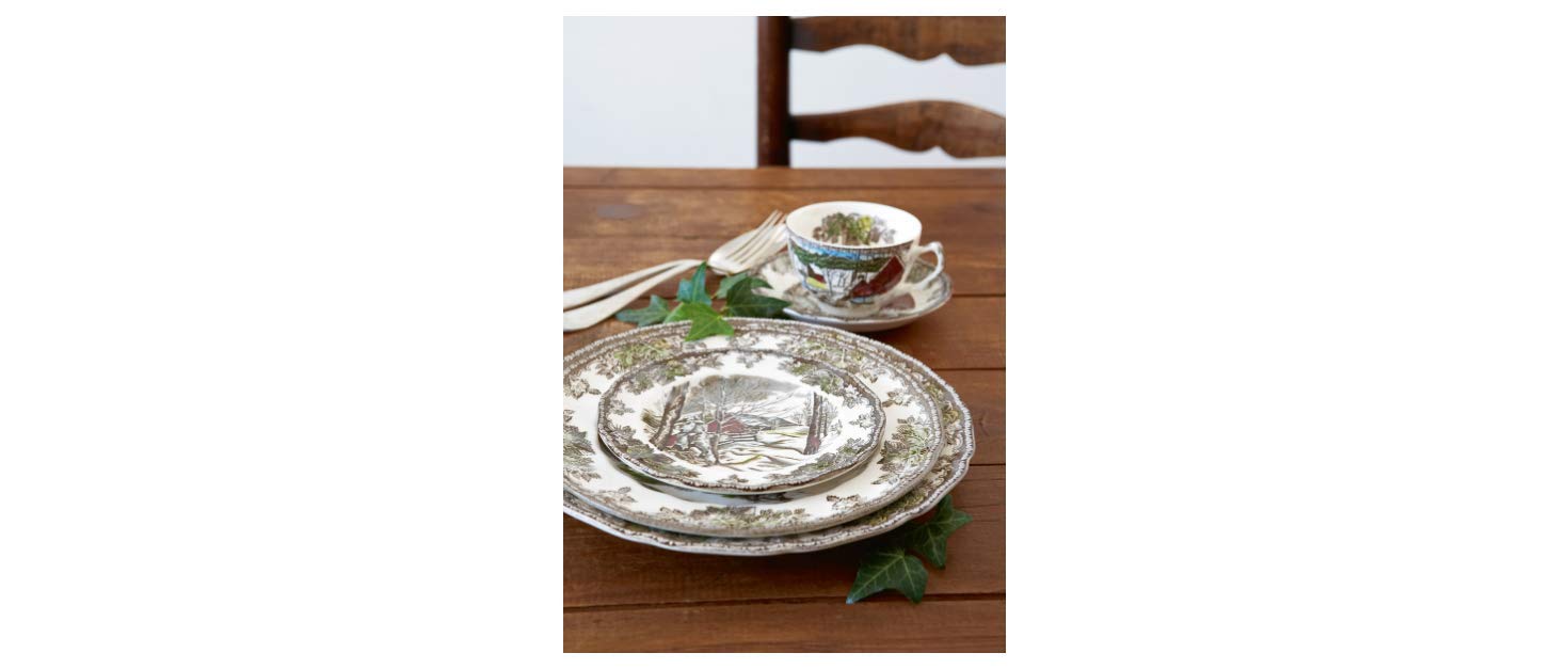 Johnson Brothers Friendly Village 20-Piece Dinnerware Set - Colorful Stoneware Plates, Bowls & Mugs - 10.5 Inch Dinner Plates - Perfect for Family Gatherings & Holiday Dining