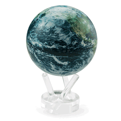 Mova Globe Satellite View with Cloud - Rotating Floating Globe for Home & Office Decor, Educational Gift, Unique Desk Accessory | Perfect for Geography Enthusiasts, Teachers & Home Decor Lovers