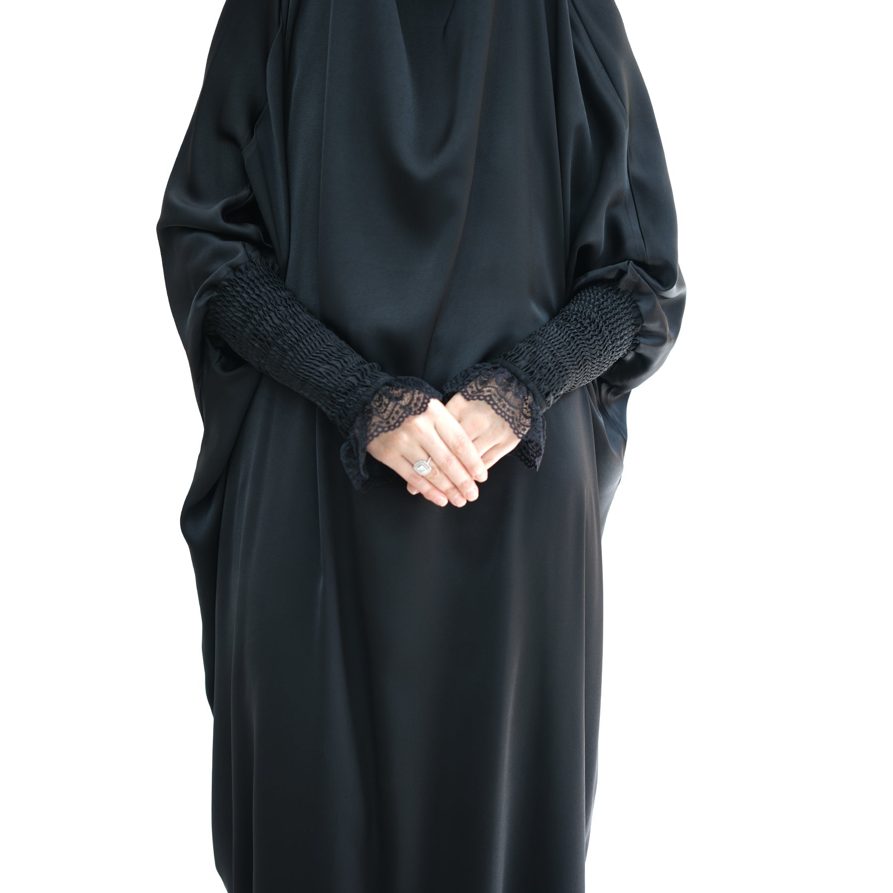Marwa Satin Jilbab - Premium Black Muslim Headscarf for Women | Modest Fashion, Prayer & Everyday Wear