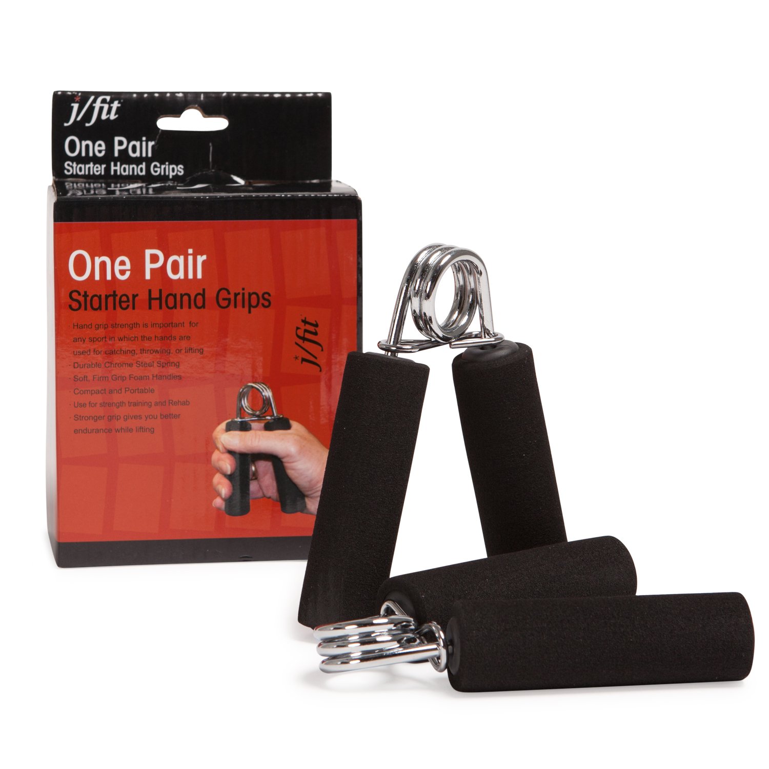 JFIT Starter Hand Grips - Pair of Comfortable Exercise Grips for Strength Training, Weightlifting & Gym Workouts - Perfect for Home Fitness, CrossFit & Powerlifting