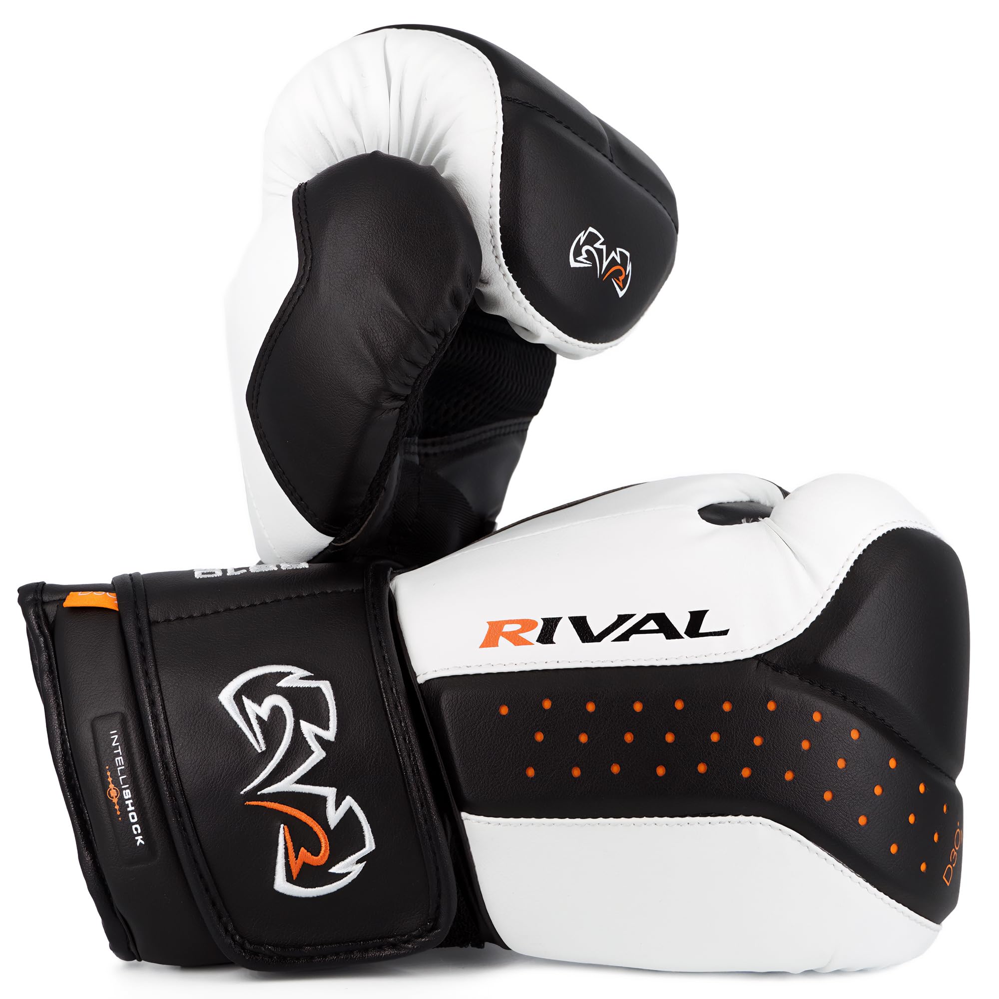 RIVAL RB10 Intelli-Shock Boxing Bag Gloves - Hook & Loop Closure, Ergonomic Fit, 1.25