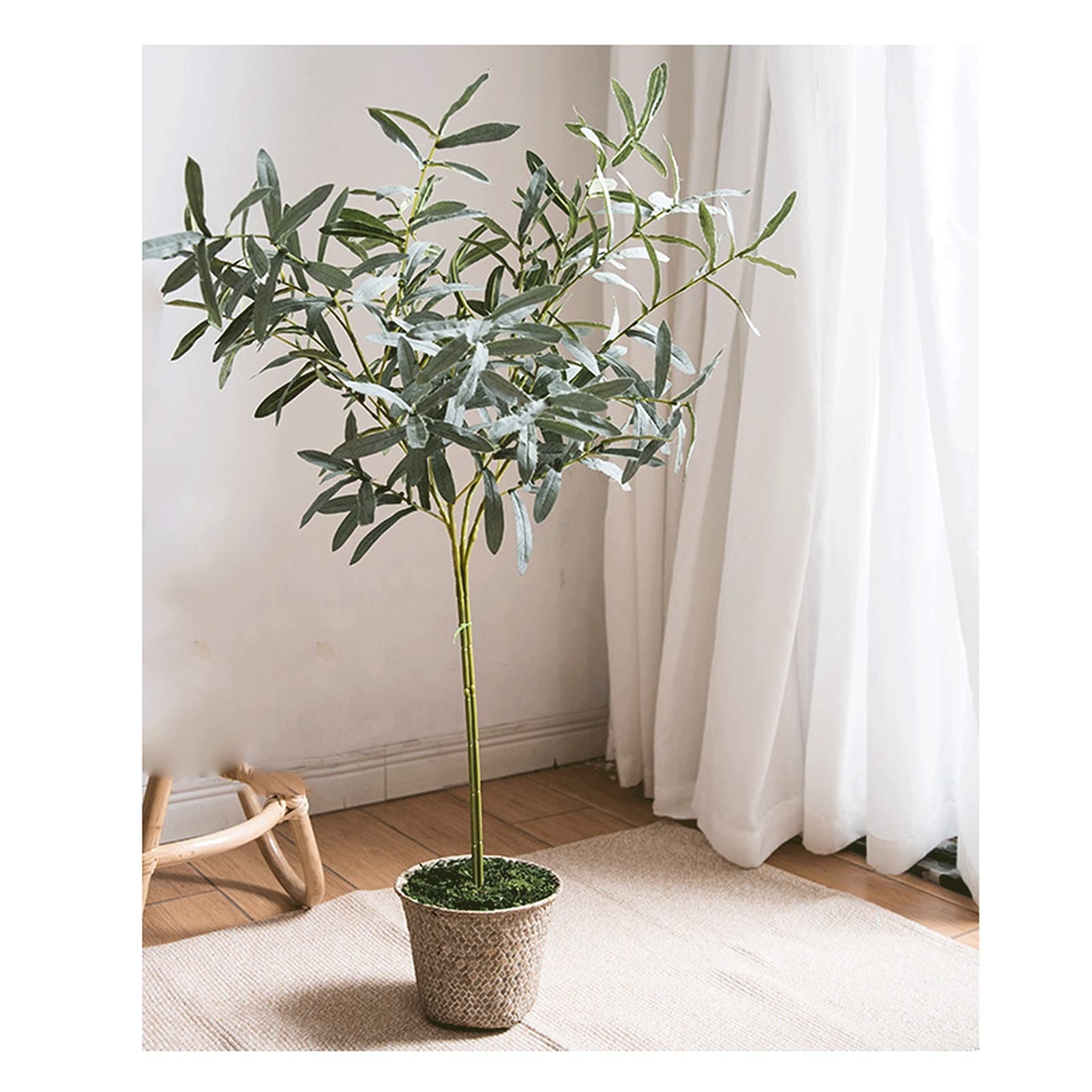 TOMYEUS Realistic Artificial Bonsai Tree - 37 Inch Faux Olive Tree Potted Plant, Low Maintenance Home Decor (Type A) - Perfect for Living Room, Office, or Wedding Centerpiece Decorations