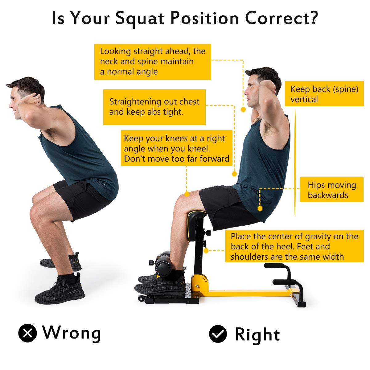 GYMAX 8-in-1 Adjustable Sissy Squat Machine for Home Gym - Strength Training Equipment with Protective Foam for Squats, Push-ups, Sit-ups & Rope Exercises - Perfect for Full Body Workout & Home Fitness Training