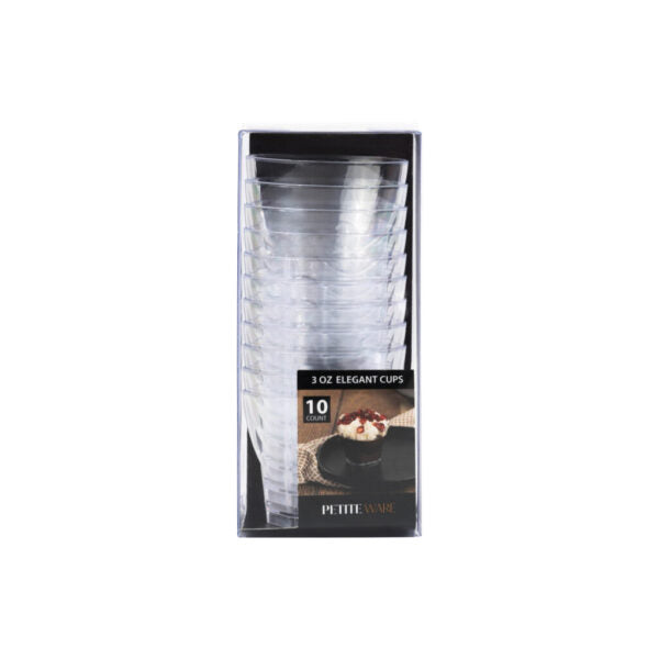 Elegant 3 oz. Glass Cups - Set of 10 - Perfect for Tea, Coffee, and Dessert Serving