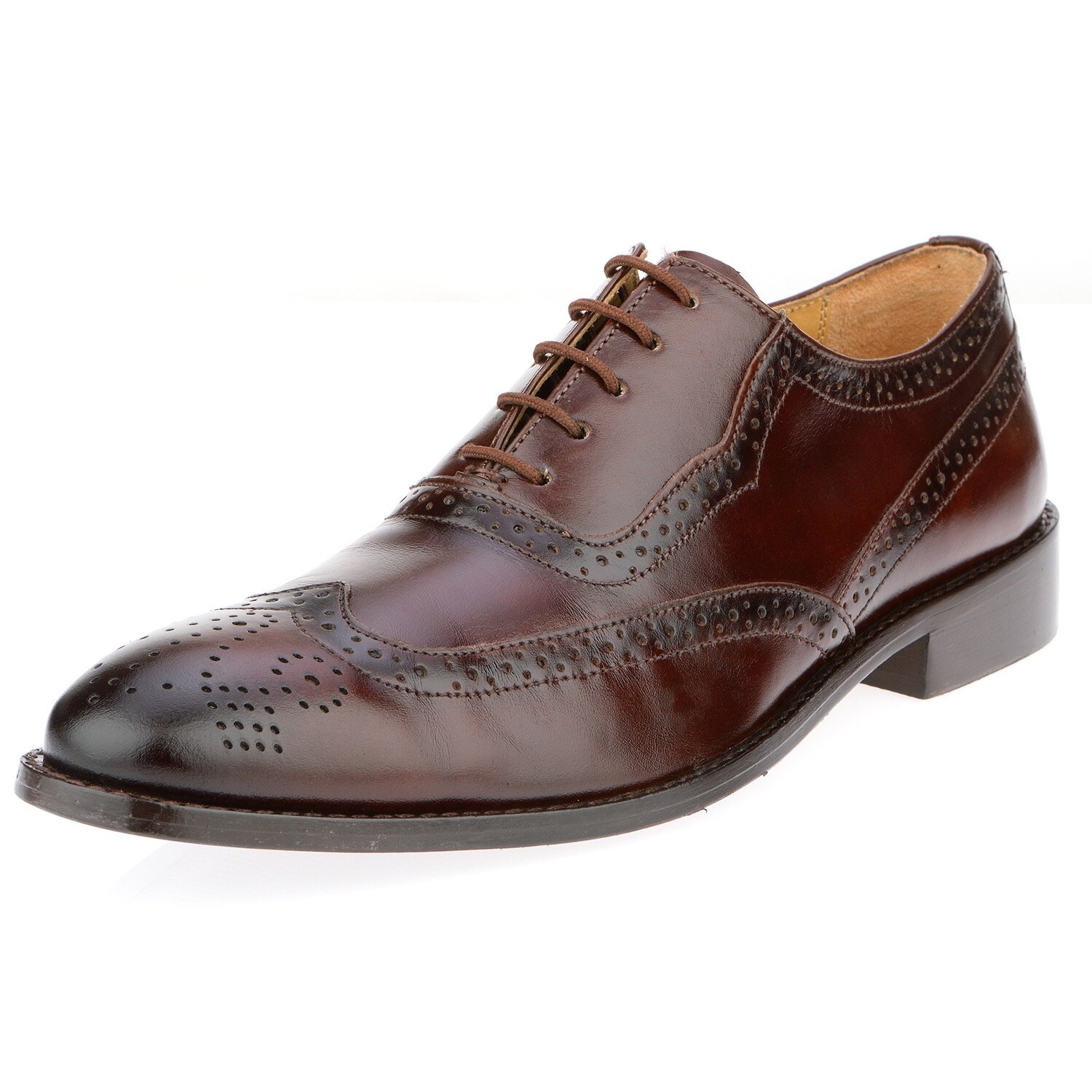 LIBERTYZENO Men's Wingtip Brogue Dress Shoes - Genuine Leather Oxford Lace-Up Formal Business Shoes for Office, Wedding & Special Occasions
