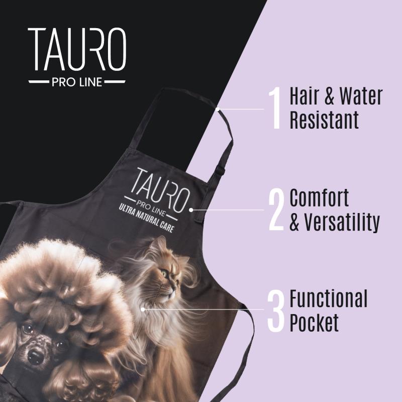 Tauro Pro Line Ultra Natural Care Grooming Apron - Waterproof & Durable Pet Grooming Smock for Dogs & Cats - Perfect for Professional Groomers & Home Use
