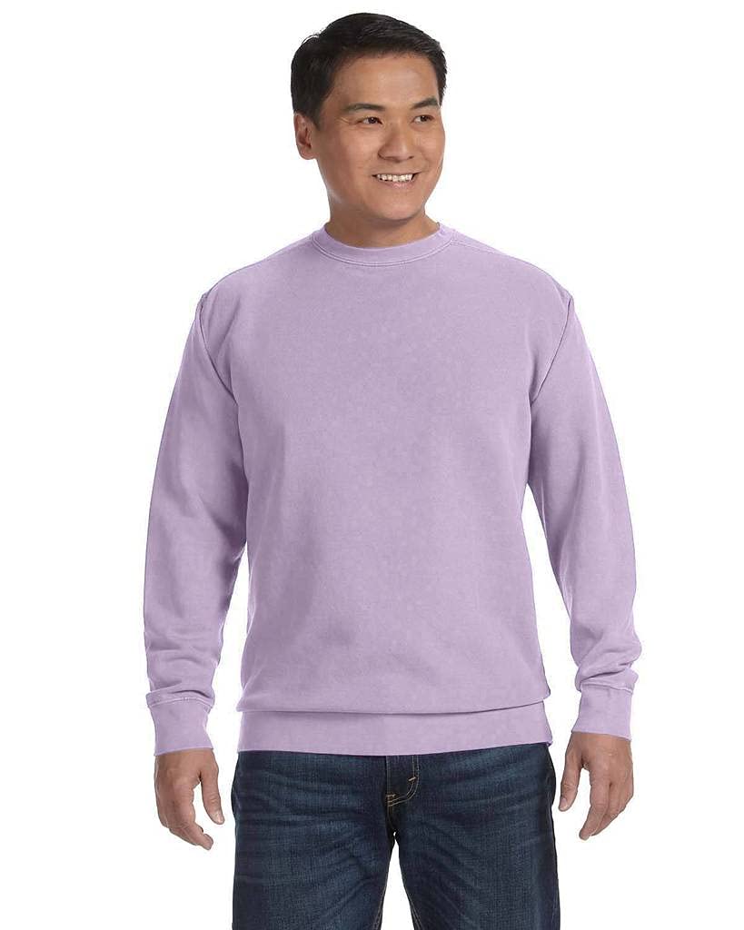 Comfort Colors Men's Classic Fashion Sweatshirt - Soft Cotton Pullover Hoodie, Orchid Purple, Size Large US - Perfect for Casual Wear, Gym & Outdoor Activities
