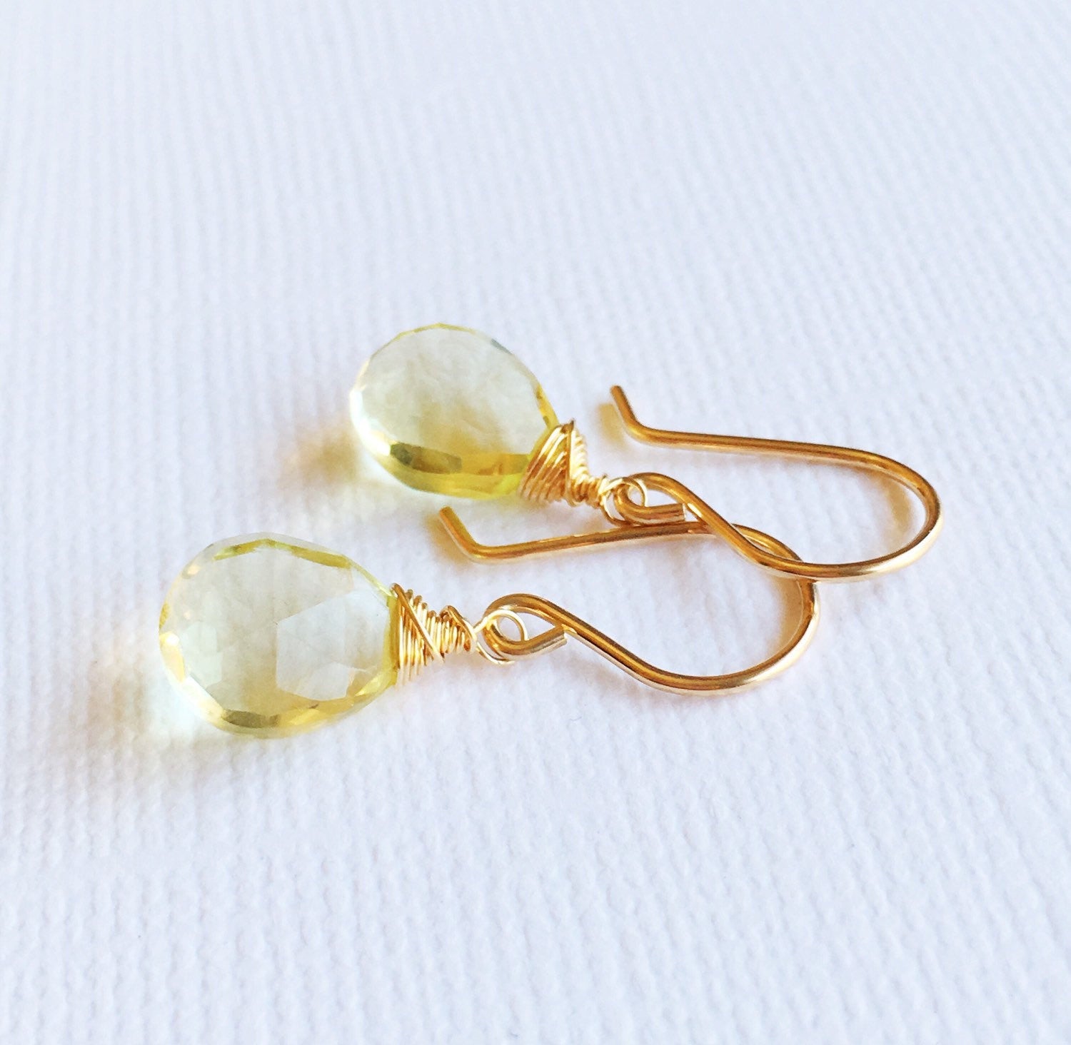 Nalani Lemon Topaz Earrings (E124) - Elegant Dangle Earrings for Women, Perfect for Parties, Weddings & Everyday Wear