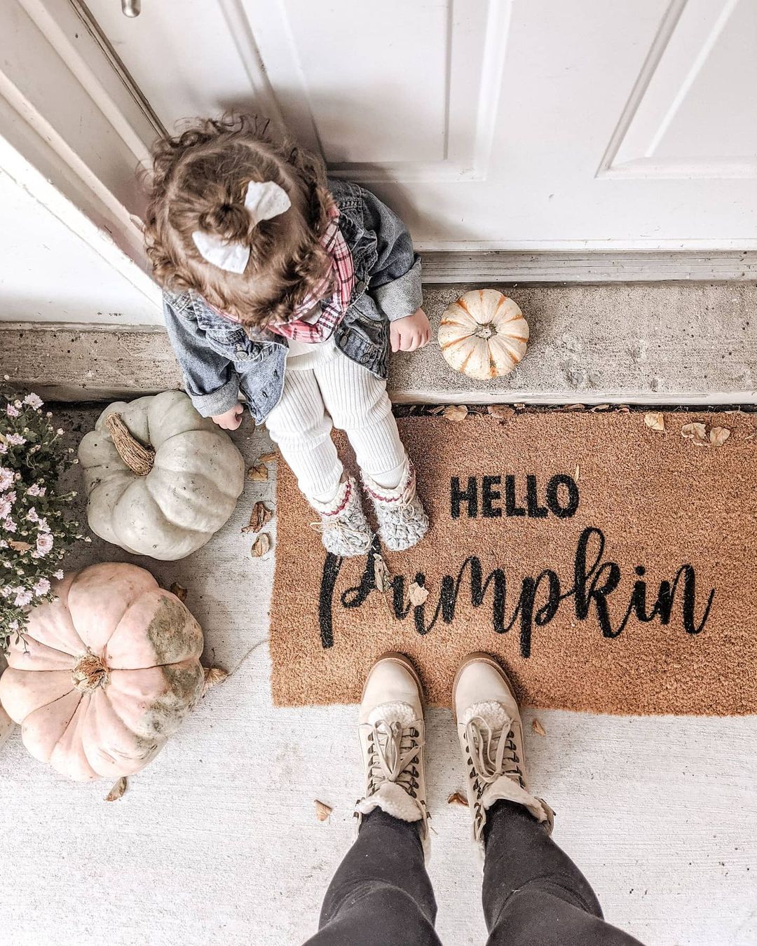 Hello Pumpkin Coir Doormat - Natural Coconut Fiber Welcome Mat for Front Door, Eco-Friendly & Durable - Perfect for Fall, Halloween, and Home Decor