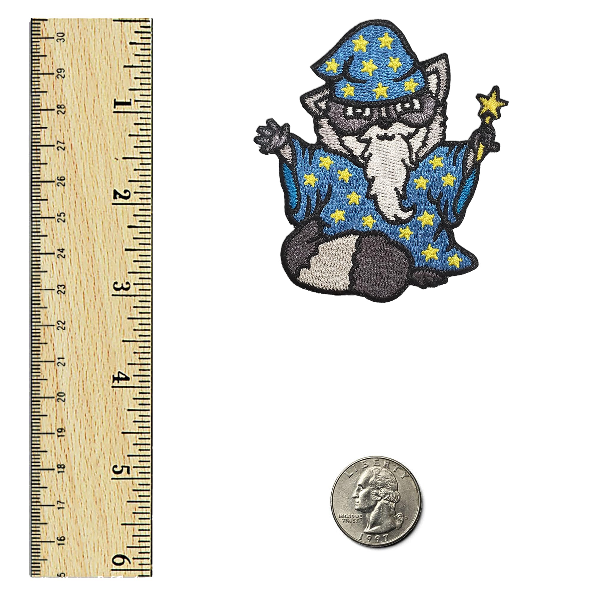 Kolorspun Wizard Raccoon Hook and Loop Tactical Morale Patch - Military Style Badge for Backpacks, Hats & Tactical Gear