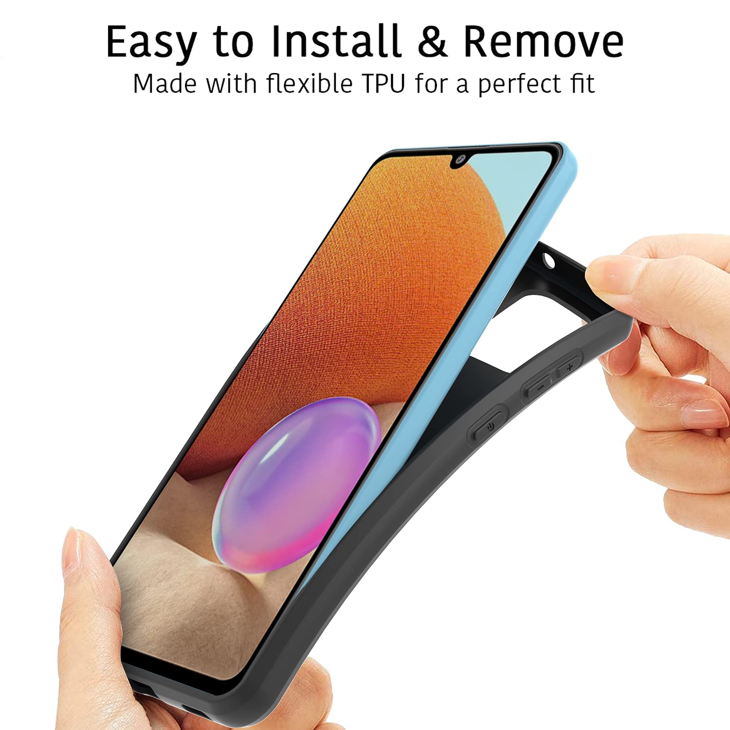 Slim TPU Case for Samsung Galaxy A32 - Soft Flexible Cover - Black for Daily Protection