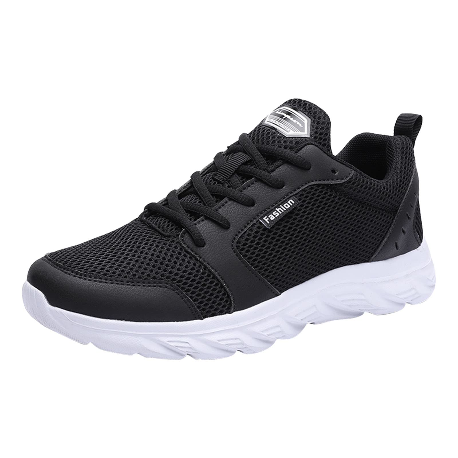 **Men's Black Mesh Breathable Slip-On Sneakers - Lightweight & Comfortable for Summer & Fall - Casual Walking, Running, and Gym Workouts**
