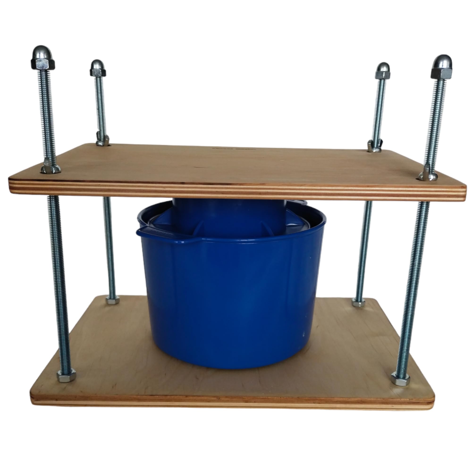 Premium Wooden Cheese Press Kit - 12in Plywood with 1/2in Thick Metal Guides & Cheese Mold - 1/2 Gallon Capacity - DIY Cheese Making Supplies for Home Cheesemakers - Perfect for Cheddar, Gouda & Artisan Cheeses - Prensa Para Queso Casero - Ideal for Home Kitchens & Small Batch Cheese Production