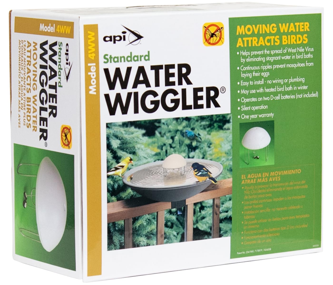 Solar Powered Bird Bath Water Agitator - Automatic Water Mover & Fountain Pump for Bird Baths - Attracts Birds, Prevents Mosquitoes - Perfect for Garden, Patio & Backyard Decor