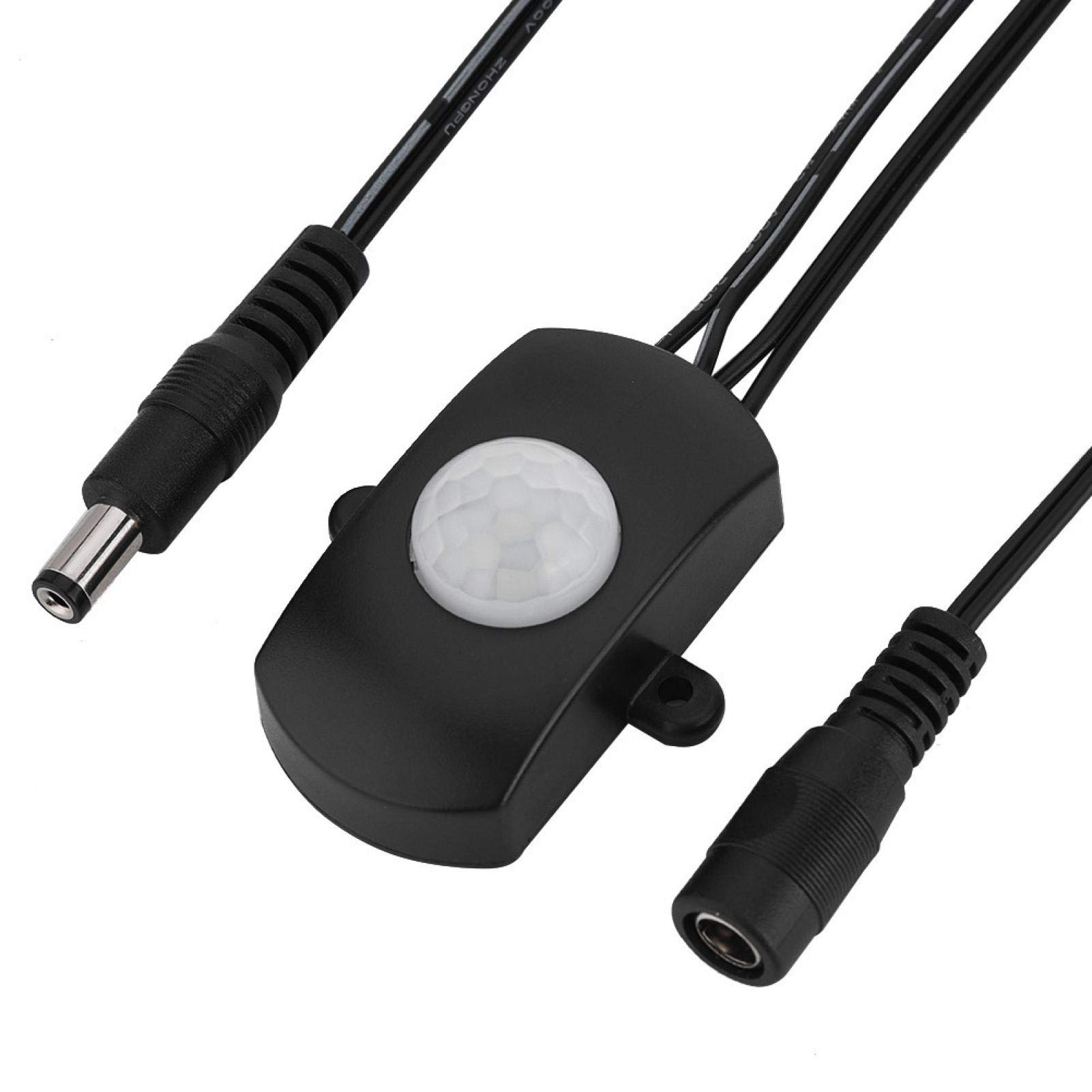 5A DC 6-24V Mini PIR Motion Sensor Switch for LED Lights - Automatic On/Off Human Body Infrared Detection - Ideal for Bathrooms, Garages, Closets & Home Security (Black)