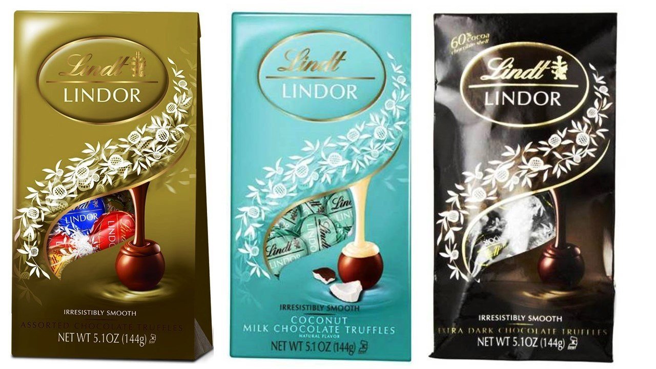 Lindt Lindor Chocolate Truffles 3 Flavor Variety Pack - Assorted, Coconut Milk Chocolate & Extra Dark Chocolate (5.1 oz) - Premium Swiss Chocolate Gift Box for Holidays, Parties & Sweet Treats