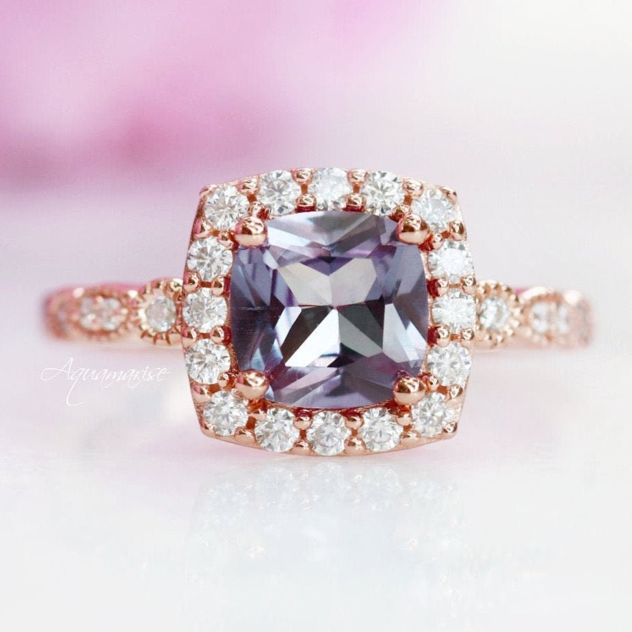 Luxe Alexandrite Ring 14K Rose Gold Vermeil - Elegant Birthstone Jewelry for Women, Perfect for Gifts, Anniversaries & Special Occasions
