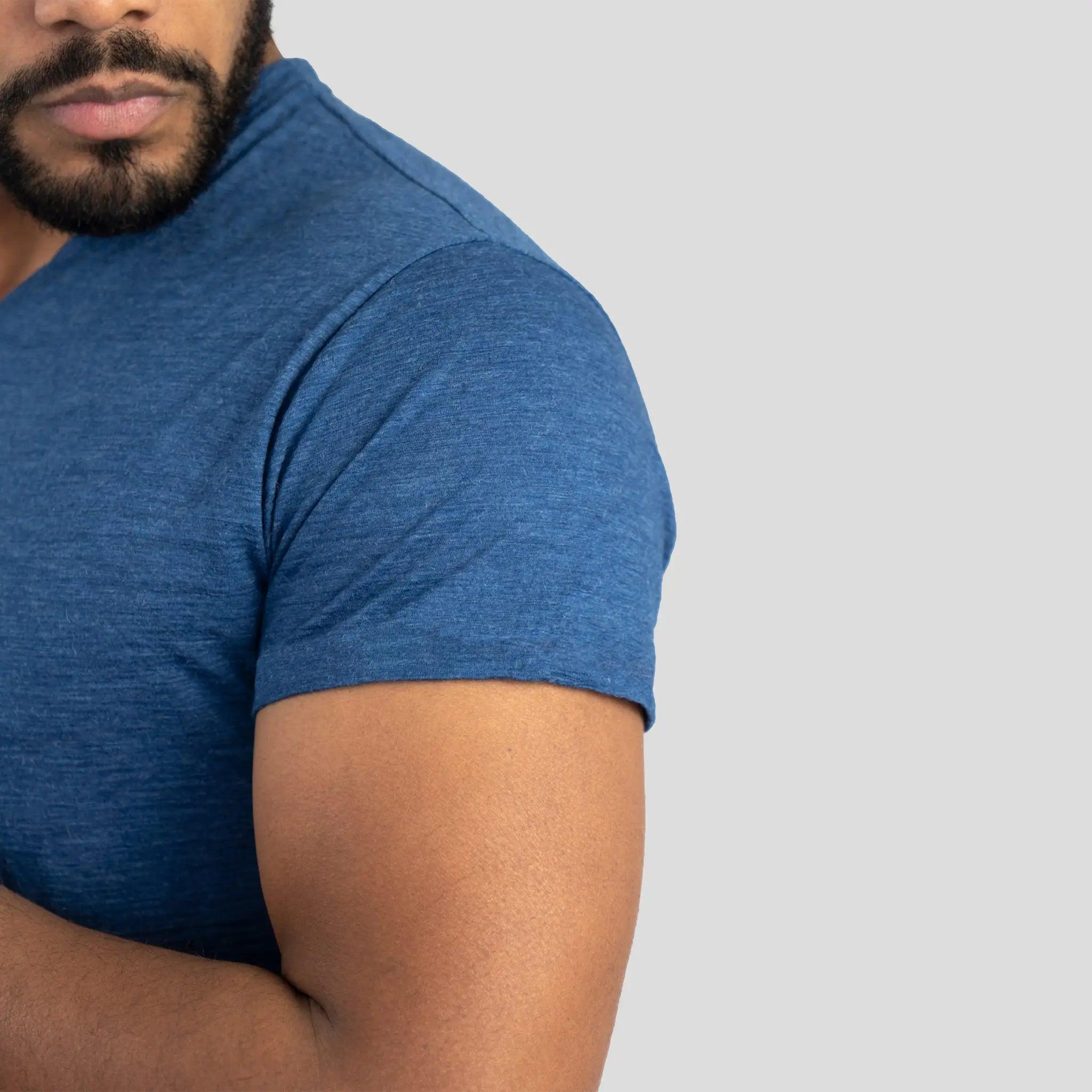 Ultralight Men's Alpaca Wool V-Neck T-Shirt - 160 GSM Soft Breathable Tee for Outdoor Hiking & Casual Wear